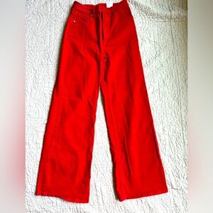 H & M - Wide Leg Red Jeans - Size 4